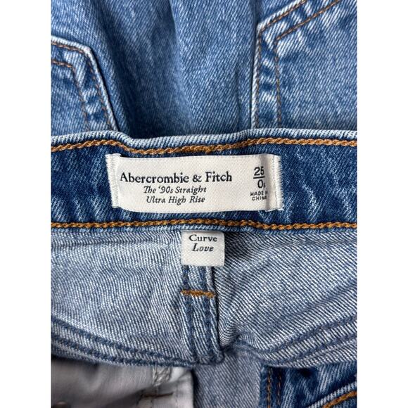 Abercrombie & Fitch Jeans 25 / 0S Womens Curve Love 90s Straight Distressed - Picture 6 of 7